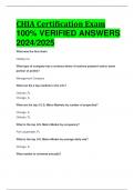 CHIA Certification Exam 100% VERIFIED ANSWERS  2024/2025