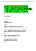 CHIA certification exam 100% VERIFIED ANSWERS  2024/2025 SOLUTIONS