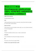 BEST ANSWERS WGU C777 Web Development Applications 100% VERIFIED ANSWERS  2024/2025 CORRECT