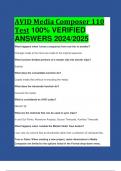 BEST ANSWERS AVID Media Composer 110 Test 100% VERIFIED  ANSWERS 2024/2025