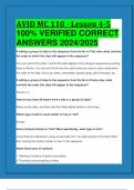 BEST ANSWERS AVID MC 110 - Lesson 4-5 100% VERIFIED CORRECT  ANSWERS 2024/2025