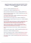 Alpha Phi Alpha Exam2023-2024 QUESTIONS WITH  CORRECT ANSWERS GRADEDA+ With Complete  Solution Julian Love - CORRECT ANSWERAll eyes on Me Incorporation Date - CORRECT ANSWERApril 3, 1914 What year did Alpha Phi Alpha become interracial? - CORRECT ANSWER19