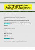 SERVSAFE MANAGER Exam |  Questions & 100% Correct Answers  (Verified) | Latest Update | Grade A+ 