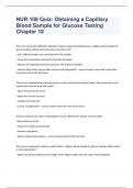 NUR 106 Quiz Obtaining a Capillary Blood Sample for Glucose Testing Chapter 18 Study Guide Exam 2024.