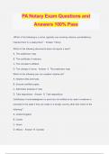 PA Notary Exam Questions and Answers 100% Pass