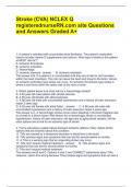 Stroke (CVA) NCLEX Q registerednurseRN.com site Questions and Answers Graded A+