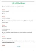 NR 240 (Latest 2024 / 2025) Final Exam  Questions & Answers with rationales