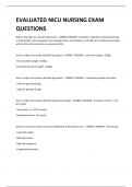 EVALUATED NICU NURSING EXAM QUESTIONS 