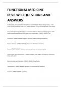 FUNCTIONAL MEDICINE REVIEWED QUESTIONS AND ANSWERS 