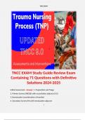 TNCC EXAM Study Guide Review Containing 71 Questions with Definitive Solutions 2024-2025.   