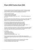 Pharm HESI Practice Exam 2024 Questions And Answers Graded A+!!!