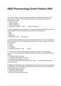 HESI Pharmacology Exam Practice 2024 Questions And Answers