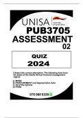 PUB3705 ASSINMENT 02 QUIZ DUE 2024