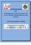 Mold Assessment Consultant Exam (100 out of 100) New Updated Questions and Answers