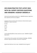 OCS EXAM PRACTICE TEST LATEST 2024  WITH 20+ EXPERT CERTIFIED QUESTIONS AND ANSWERS I ALREADY GRADED A+ 