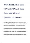 2024 NGN HESI RN Exit Exam V1,V2,V3,V4,V5,V Questions and Answers ( A+ GRADED 100% VERIFIED) WITH Rationale