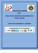 WGU D220 NURSING INFORMATICS FINAL EXAM.