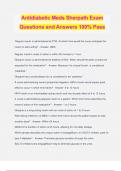 Antidiabetic Meds Sherpath Exam Questions and Answers 100% Pass