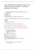 CNA (PROMETRIC PRACTICE TEST) 100+  QUESTION AND CORRECT VERIFIED  ANSWER 100% REAL