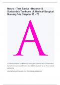 Neuro - Test Banks - Brunner & Suddarth's Textbook of Medical-Surgical Nursing 14e Chapter 65 - 70 questions and answers (latest update)