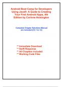 Solutions for Android Boot Camp for Developers Using Java®: A Guide to Creating Your First Android Apps, 4th Edition Hoisington (All Chapters included)