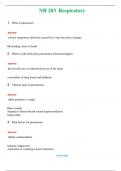 NR 283 (Latest 2024 / 2025) Respiratory Questions & Answers with rationales 