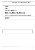 AQA GCSE COMPUTER SCIENCE 8525/1A, 8525/1B, 8525/1C Paper 1 Computational thinking and programming skills Mark scheme June 2023