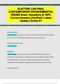 SLATTERY LAB FINAL  CONTEMPORARY ENVIRONMENTAL  ISSUES Exam | Questions & 100%  Correct Answers (Verified) | Latest  Update | Grade A+ 