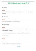 NR 291 (Latest 2024 / 2025)  Respiratory Drug 37, 41  Questions & Answers with rationales 