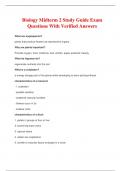 Biology Midterm 2 Study Guide Exam Questions With Verified Answers