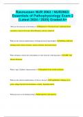 Rasmussen NUR 2063 / NUR2063: Essentials of Pathophysiology Exam 2 (Latest 2024 / 2025) Graded A+