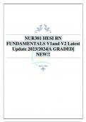 NUR301 HESI RN FUNDAMENTALS V1and V2 Latest Update 2023/2024|A GRADED| NEW!!