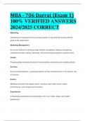 MBA - 706 Darrat (Exam 1) 100% VERIFIED ANSWERS  2024/2025 CORRECT