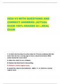 HESI V3 WITH QUESTIONS AND  CORRECT ANSWERS ,ACTUAL  EXAM 100% GRADED A+…REAL  EXAM