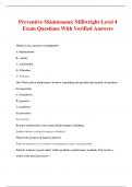 Preventive Maintenance Millwright Level 4 Exam Questions With Verified Answers