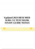 HESI RN MED SURG EXAM V2 STUDYGUIDE NOTES TEST BANK&SCREENSHOTS W/ ANSWERS