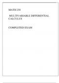 MATH 230 MULTIVARIABLE DIFFERENTIAL CALCULUS COMPLETED EXA