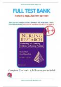 Test Bank For Nursing Research 11th Edition by Denise Polit , Cheryl Beck||ISBN NO:10,1975110641||ISBN NO:13,978-1975110642||All Chapters||Complete Guide A+.