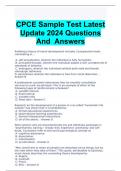 CPCE Sample Test Latest Update 2024 Questions And  Answers 