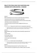 REAL PC 832 FINAL EXAM 2024 QUESTIONS AND ANSWERS WITH EXPLANATION. A GRADED