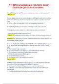 ATI RN Funamentals Proctore Exam 2023-2024 Questions & Answers