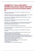 CESSWI Part 1 Exam 2024-2025 |  CESSWI Actual Exam Update 2024-2025  Questions and Correct Answers Rated  A+