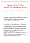 Rigging And Lifting MWM Exam Questions With Verified Answers 2024/2025