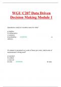 WGU C207 Data Driven Decision Making Module 1 2024/25