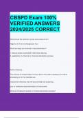 BEST REVIEW CBSPD Exam 100%  VERIFIED ANSWERS  2024/2025 CORRECT