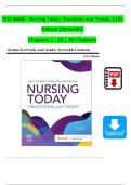 TEST BANK For Nursing Today: Transition and Trends, 11th Edition (Zerwekh), Verified Chapters 1 - 26, Complete Newest Version