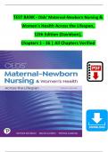 TEST BANK For Olds' Maternal-Newborn Nursing & Women's Health Across the Lifespan, 12th Edition (Davidson,2024), Verified Chapters 1 - 36, Complete Newest Version