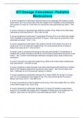 ATI Dosage Calculation: Pediatric  Medications Comprehensive Questions and Answers 100% Accuracy | Latest 2024| A nurse is preparing to administer dexamethasone 0.3 mg/kg/day PO divided in equal doses every 12 hr to a school-age child who weighs 50 lb. Av