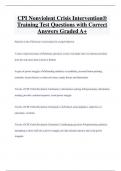 CPI Nonviolent Crisis Intervention®  Training Test Questions with Correct  Answers Graded A+