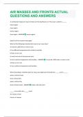 AIR MASSES AND FRONTS ACTUAL QUESTIONS AND ANSWERS